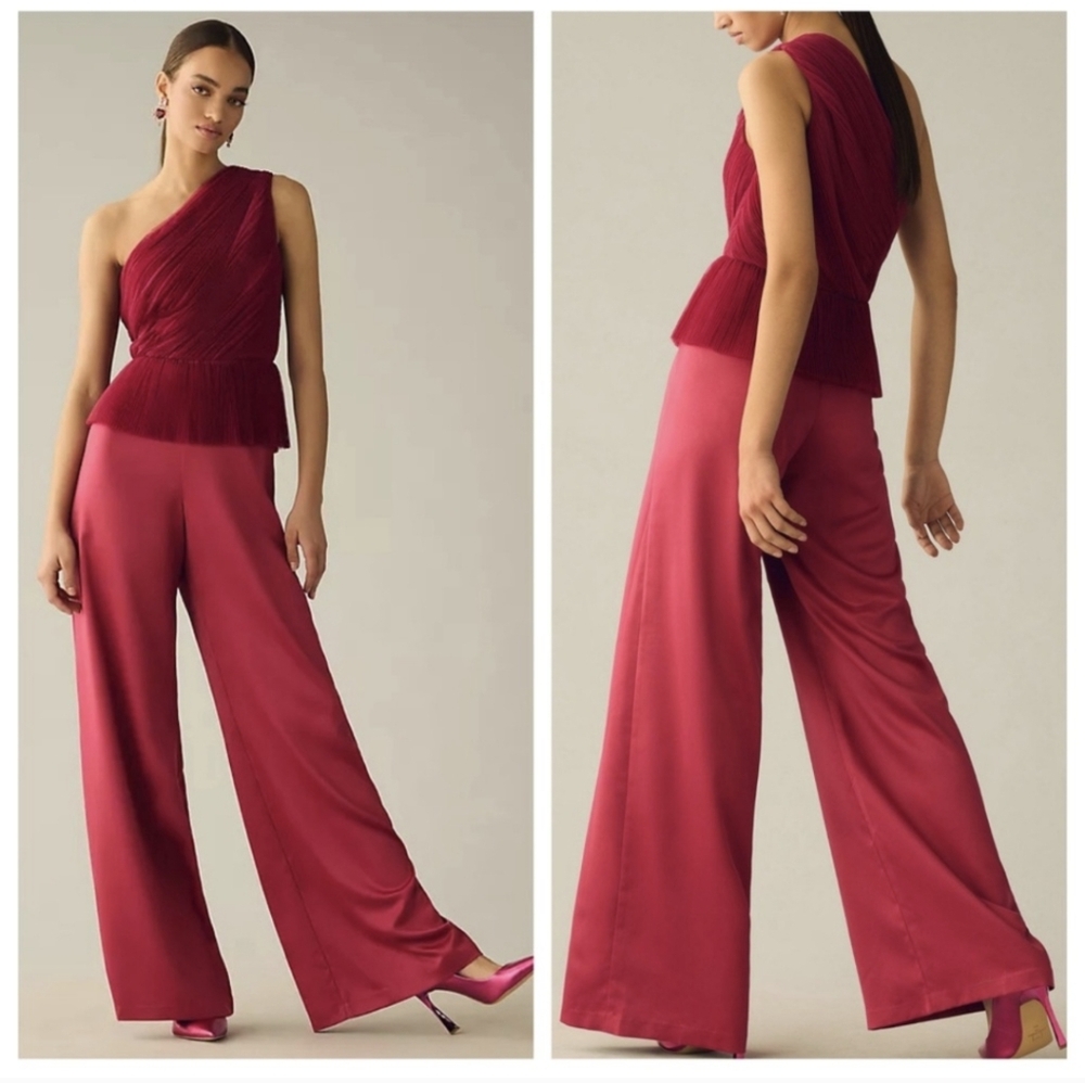 Hutch One-Shoulder Wine & Rose Jumpsuit